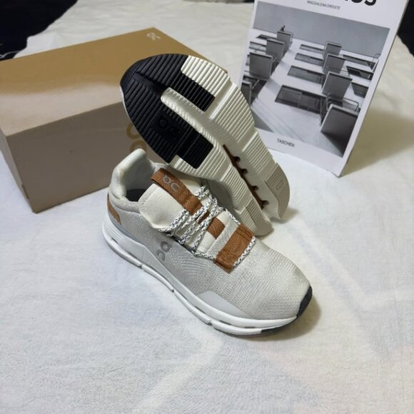 On Running White and Brown Platform Shoes - Picture 2 of 5